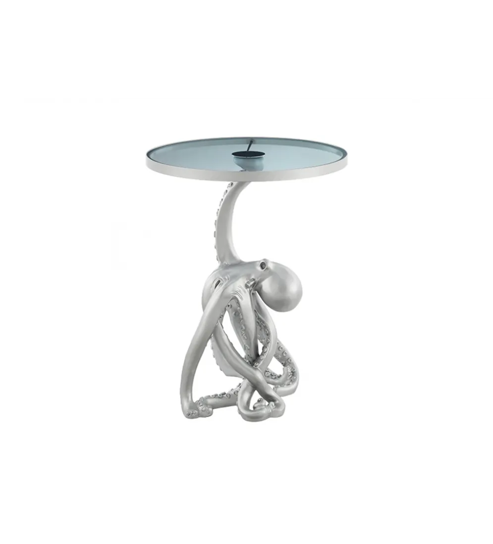 Stolik kawowy boczny WILDLIFE OCTOPUS 55 cm srebrny