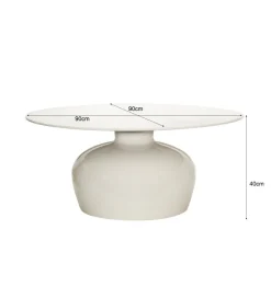 Stolik kawowy BRIX MILA 90 cm biały