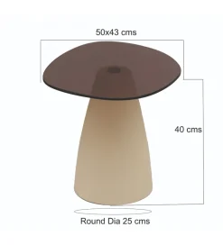 Stolik kawowy Brix Mylon 50 cm Kość Słoniowa
