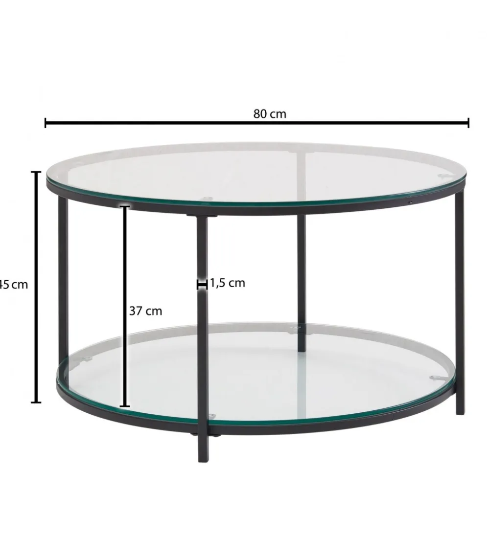 Stolik kawowy CALVIA 80 cm transparentny