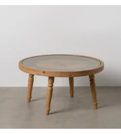 Stolik kawowy CLOCKY 80 cm drewno jodła