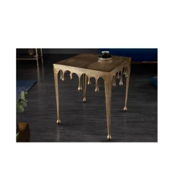 Stolik Kawowy 50 Cm Mystic Liquid Lin Złoty