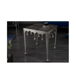 Stolik Kawowy 50 cm Mystic Liquid Line Srebrny