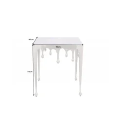 Stolik Kawowy 50 cm Mystic Liquid Line Srebrny