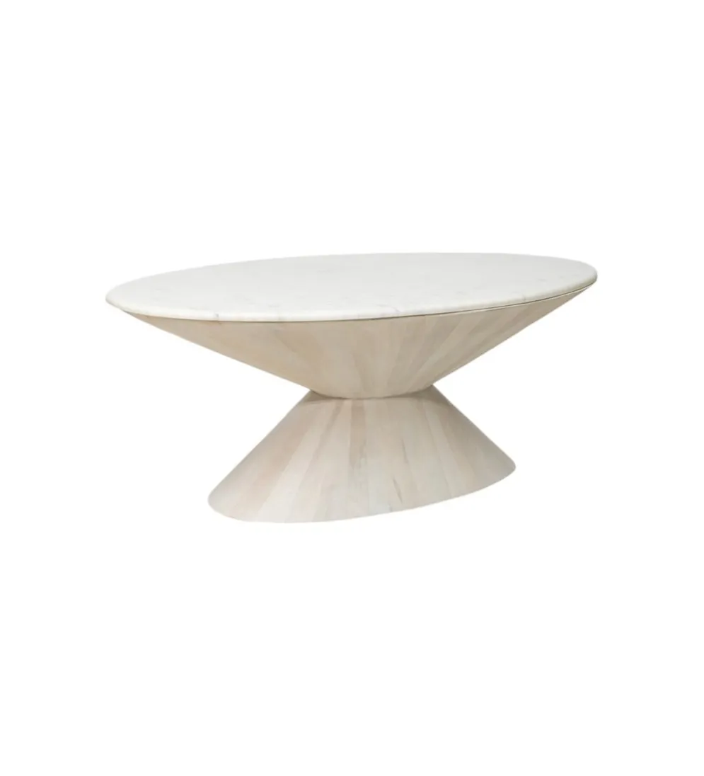 Stolik kawowy CONICA 122 cm drewno mango