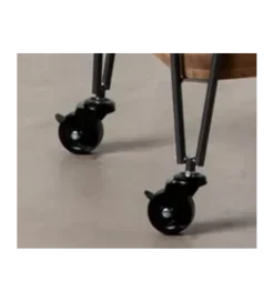 Stolik kawowy DEST 62 cm drewno kauczuk na kółkach