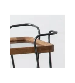 Stolik kawowy DEST 62 cm drewno kauczuk na kółkach
