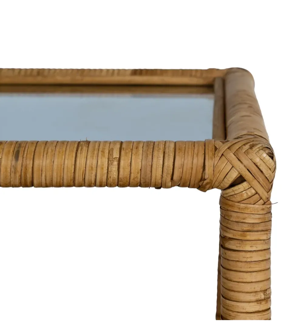 Stolik kawowy ESTAZ 50 cm naturalny ratan