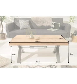 Stolik kawowy FACTORY 110 cm drewno dąb dziki