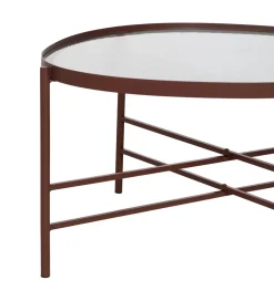 Stolik kawowy INDUSTRIAL 78 cm Ciemna Terakota
