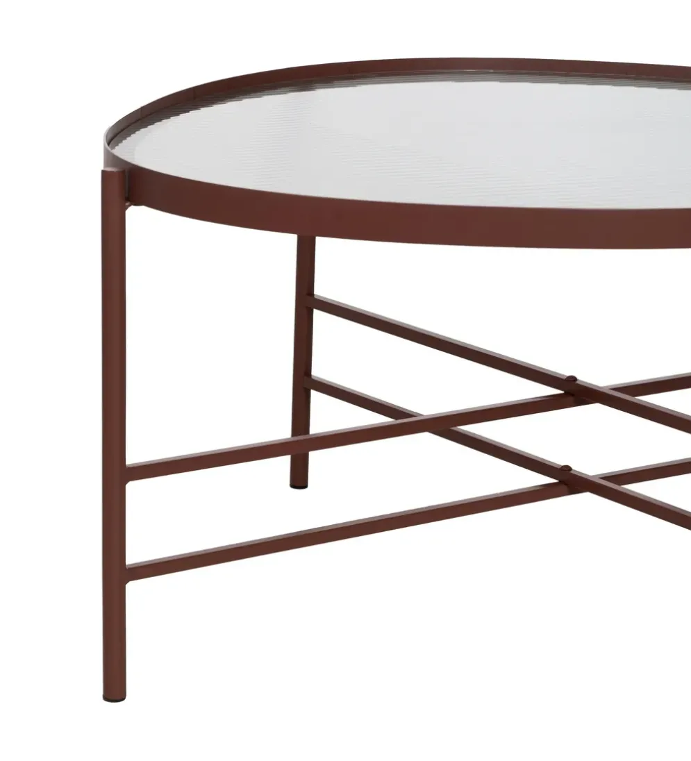 Stolik kawowy INDUSTRIAL 78 cm Ciemna Terakota