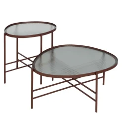 Stolik kawowy INDUSTRIAL 55 cm Ciemna Terakota