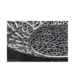 Stolik kawowy LEAF 119 cm srebrny