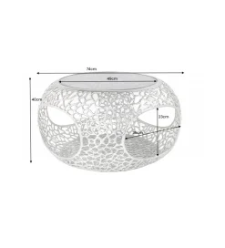 Stolik kawowy LEAF 74 cm srebrny