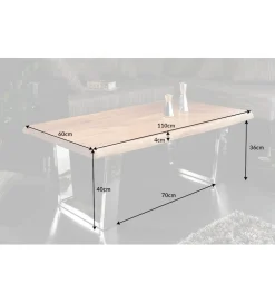 Stolik kawowy Maamut 110 cm drewno akacja honey