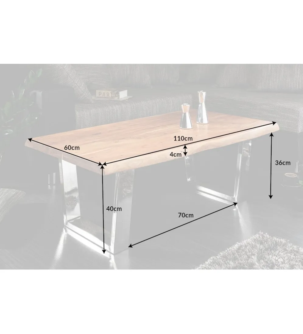 Stolik kawowy Maamut 110 cm drewno akacja honey