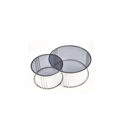 Stolik kawowy MERCURY set 2 srebrny