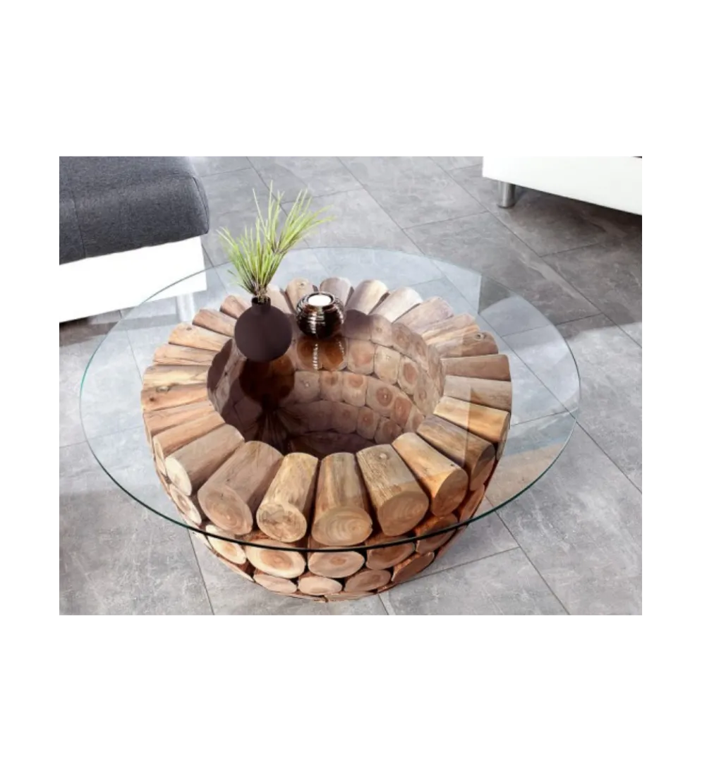 Stolik kawowy Pure Nature 70 cm drewno Teak