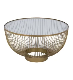 Stolik kawowy RAG 75 cm złoty
