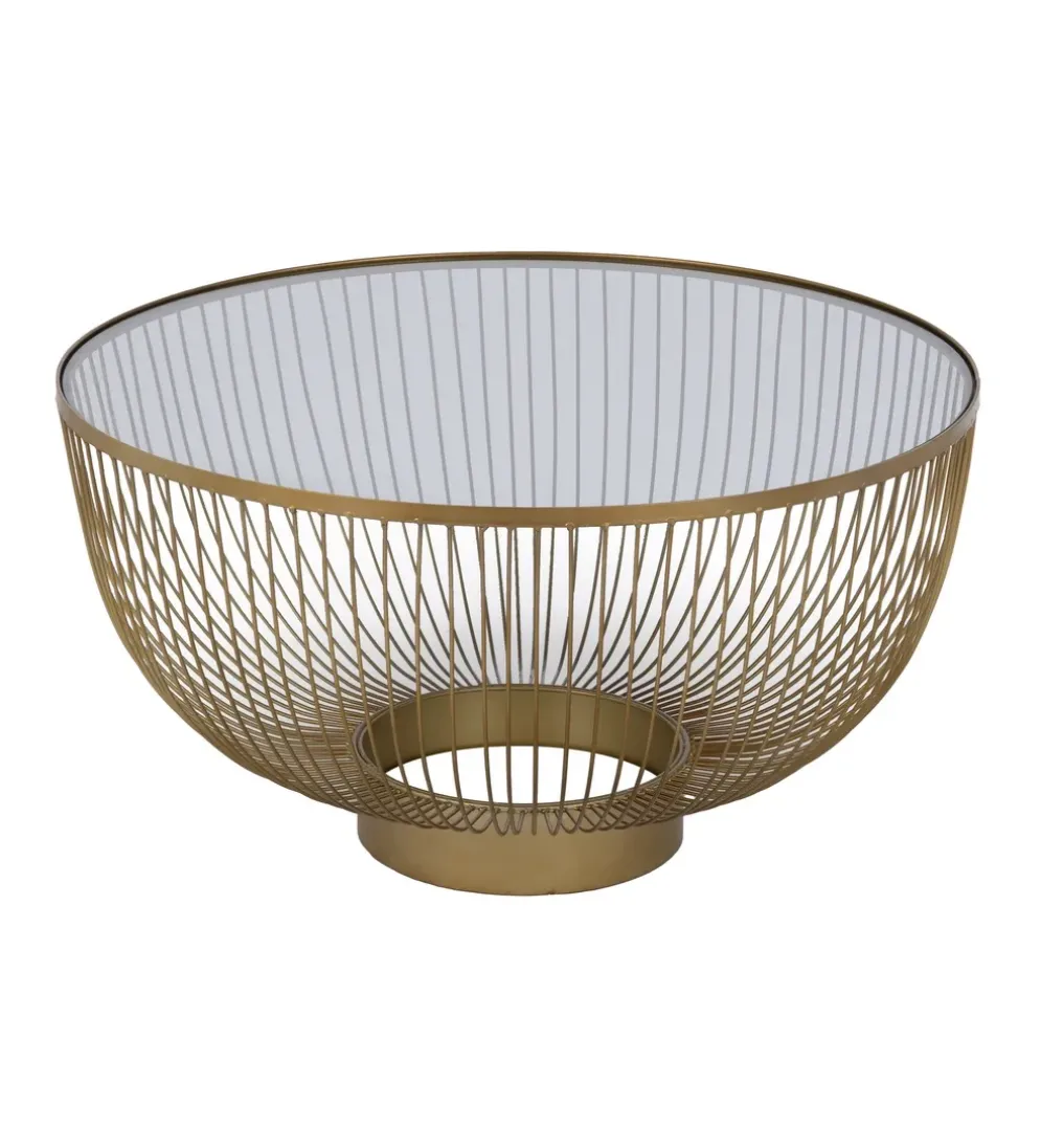 Stolik kawowy RAG 75 cm złoty