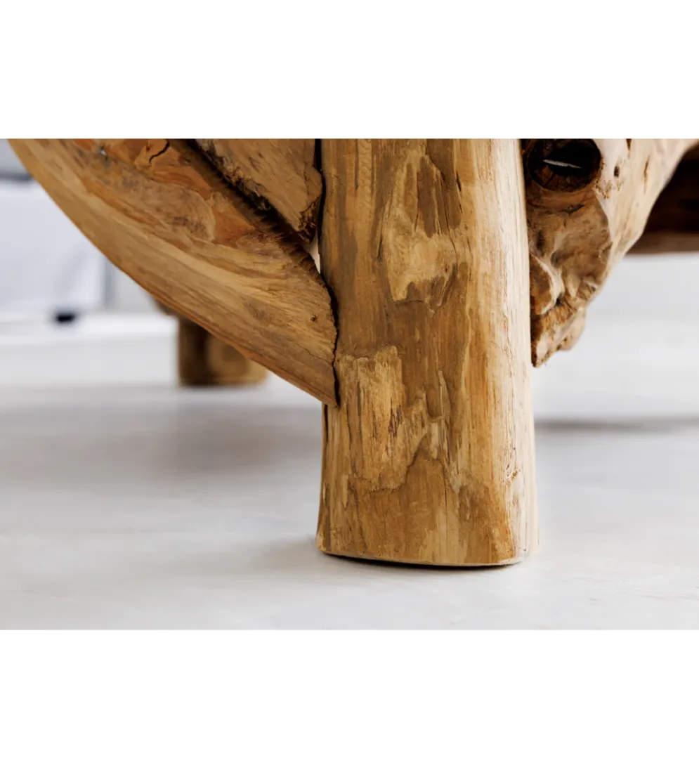 Stolik kawowy RIVERSIDE 80 cm drewno teak bez szkła