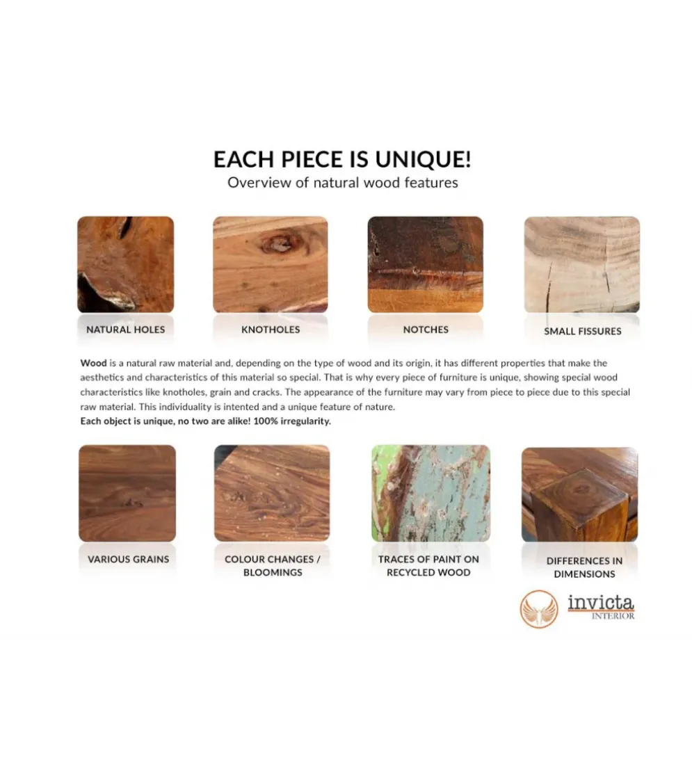 Stolik kawowy RIVERSIDE 80 cm drewno teak bez szkła