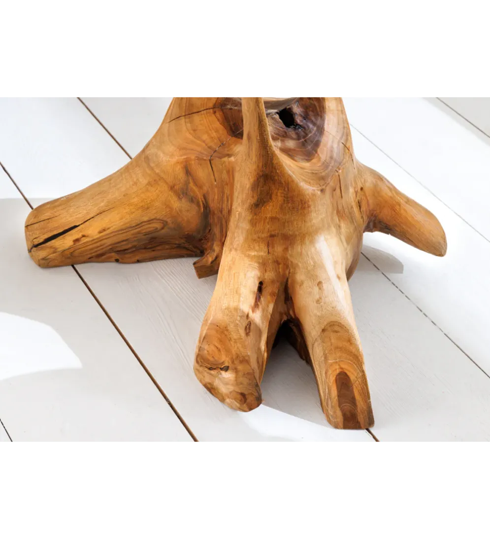 Stolik kawowy ROOT 70 cm drewno teak naturalny