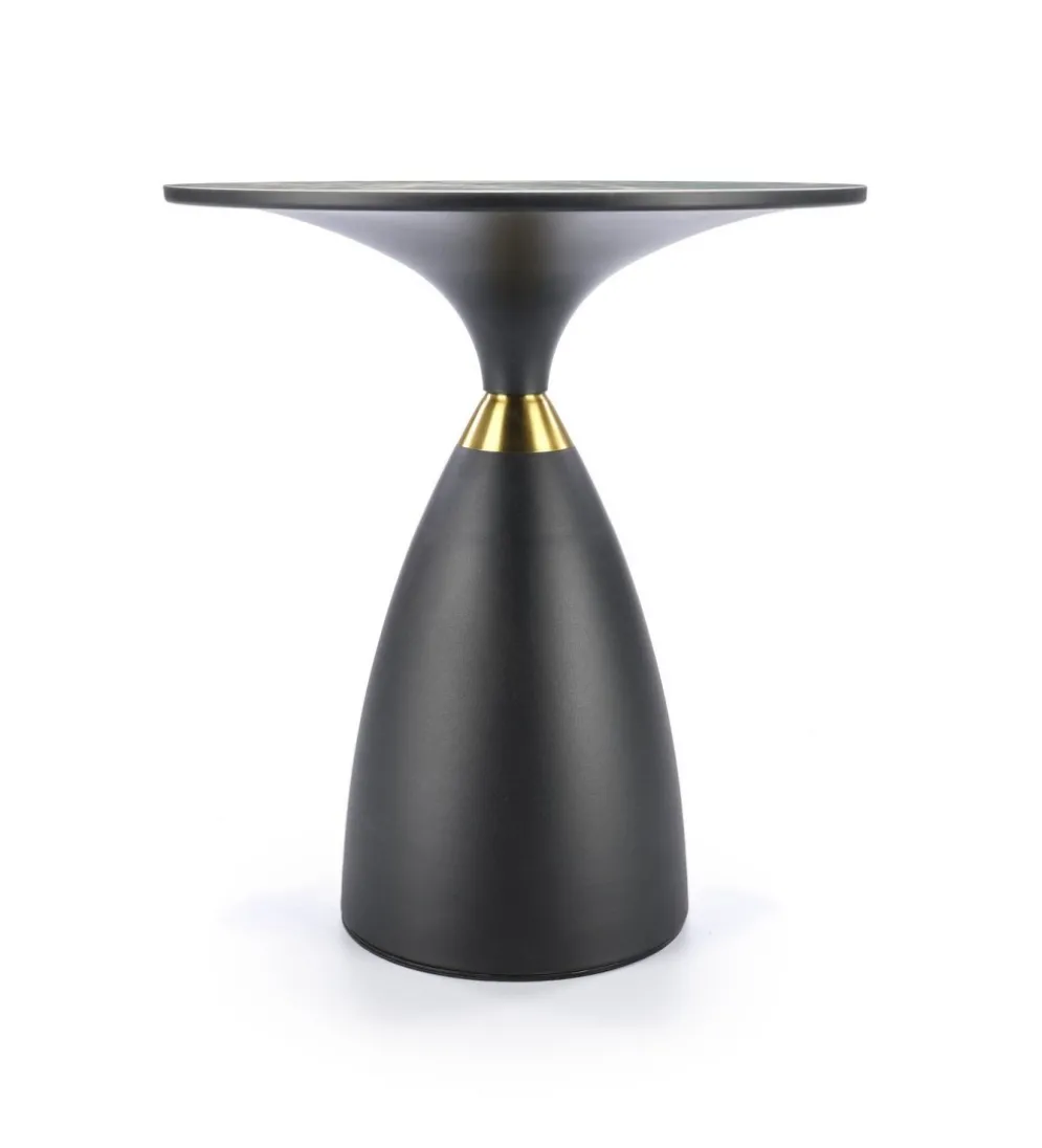 Stolik kawowy SCALITA 50 cm ceramika w optyce marmuru