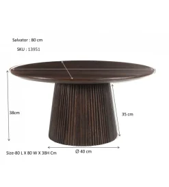 Stolik kawowy SELVETOR 80 cm w kolorze orzecha