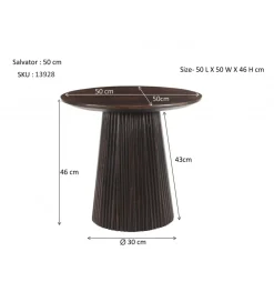 Stolik kawowy SELVETOR 50 cm w kolorze orzecha