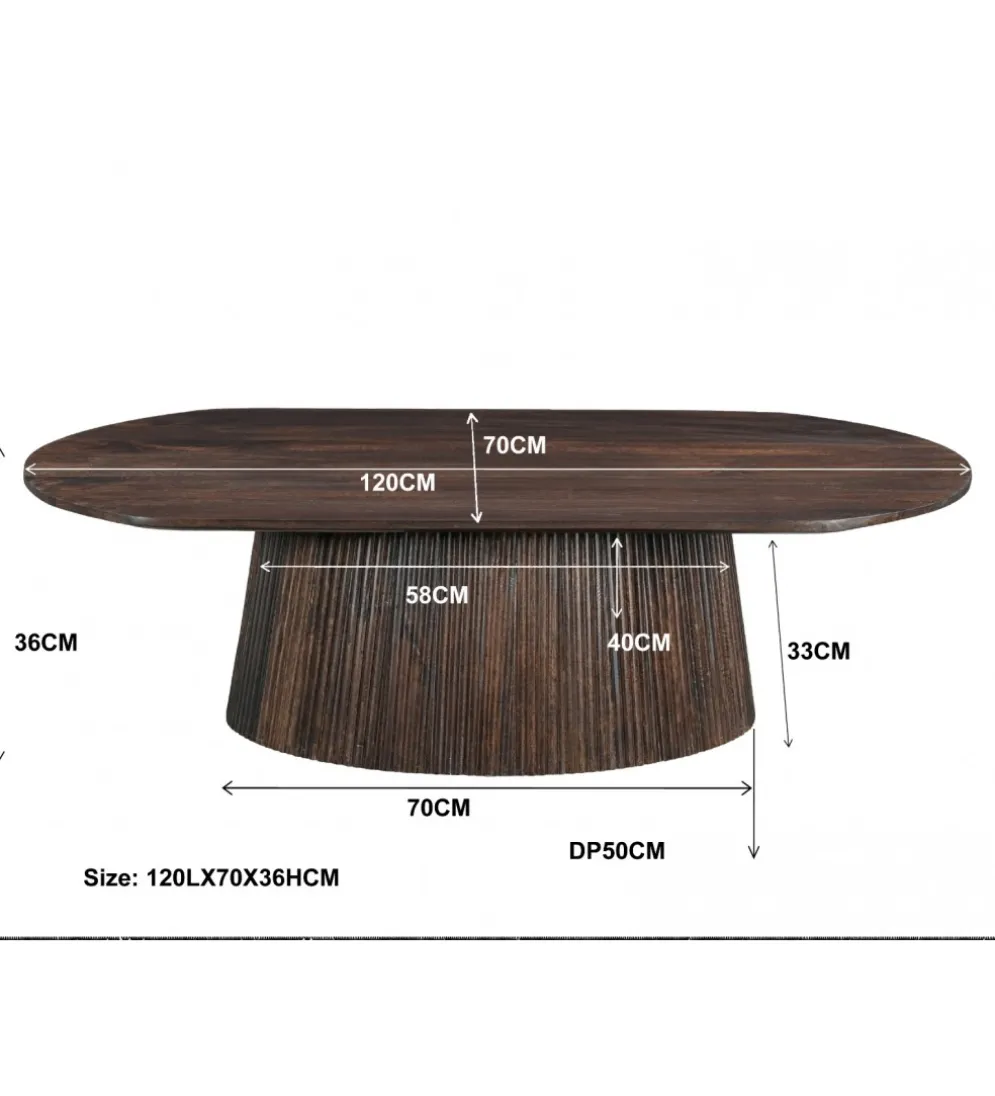 Stolik kawowy SELVETOR 120 cm w kolorze orzecha
