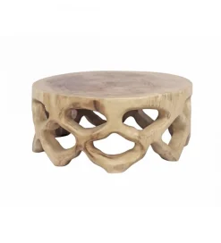 Stolik kawowy SUAR 70 cm drewno suar naturalne