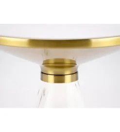 Stolik kawowy TALBI 50 cm w optyce białego marmuru