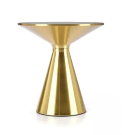 Stolik kawowy TRIBECA 50 cm ceramika w optyce czarnego marmuru