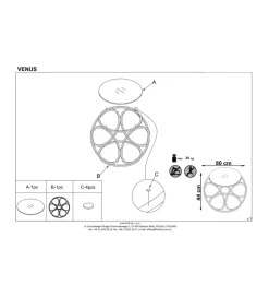 Stolik kawowy VENUS 80 cm srebrny