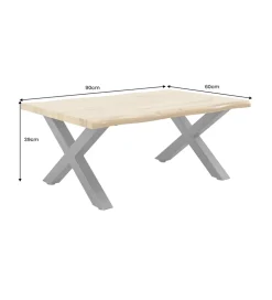 Stolik kawowy WILD 90 cm wygląd naturalnego dębu