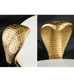 Stolik kawowy WILDLIFE COBRA 60 cm złoty biały marmur