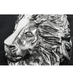 Stolik kawowy WILDLIFE LION 60 cm antyczne srebro