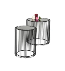 Stolik kawowy Wire set zestaw 2 czarny
