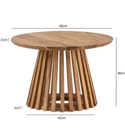 Stolik kawowy WOHNLING 60 cm drewno akacja naturalny