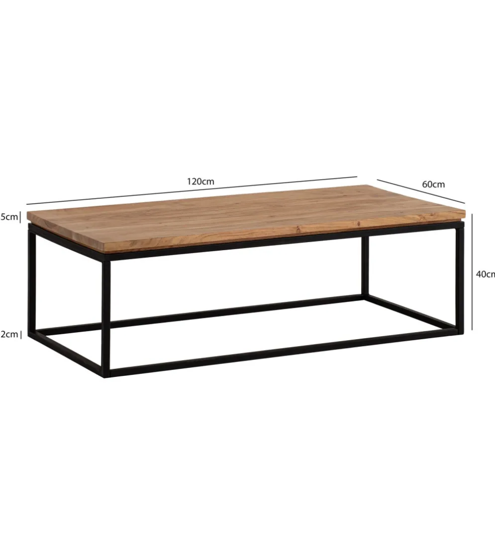 Stolik kawowy WOHNLING 120 cm drewno akacja