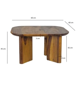 Stolik kawowy WOHNLING 60 cm drewno sheesham