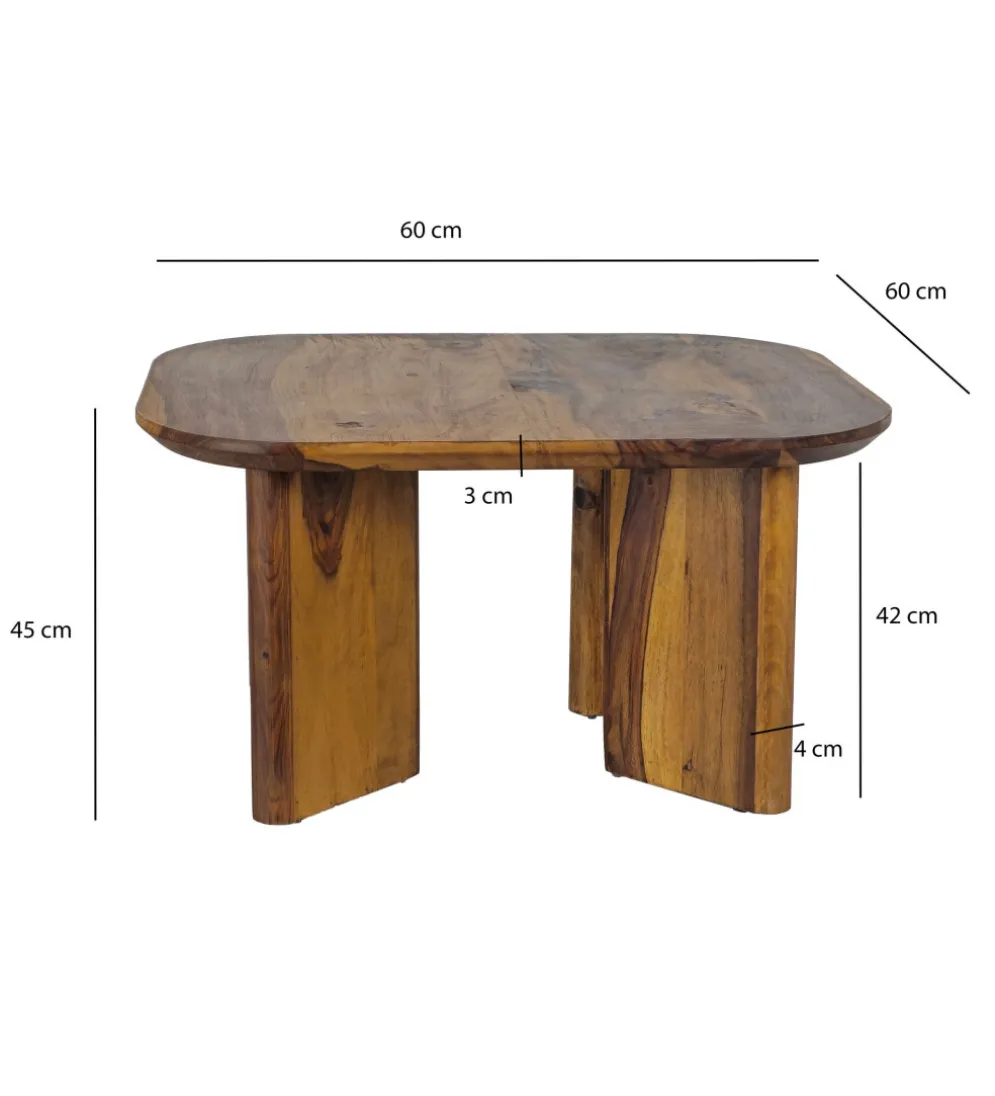 Stolik kawowy WOHNLING 60 cm drewno sheesham