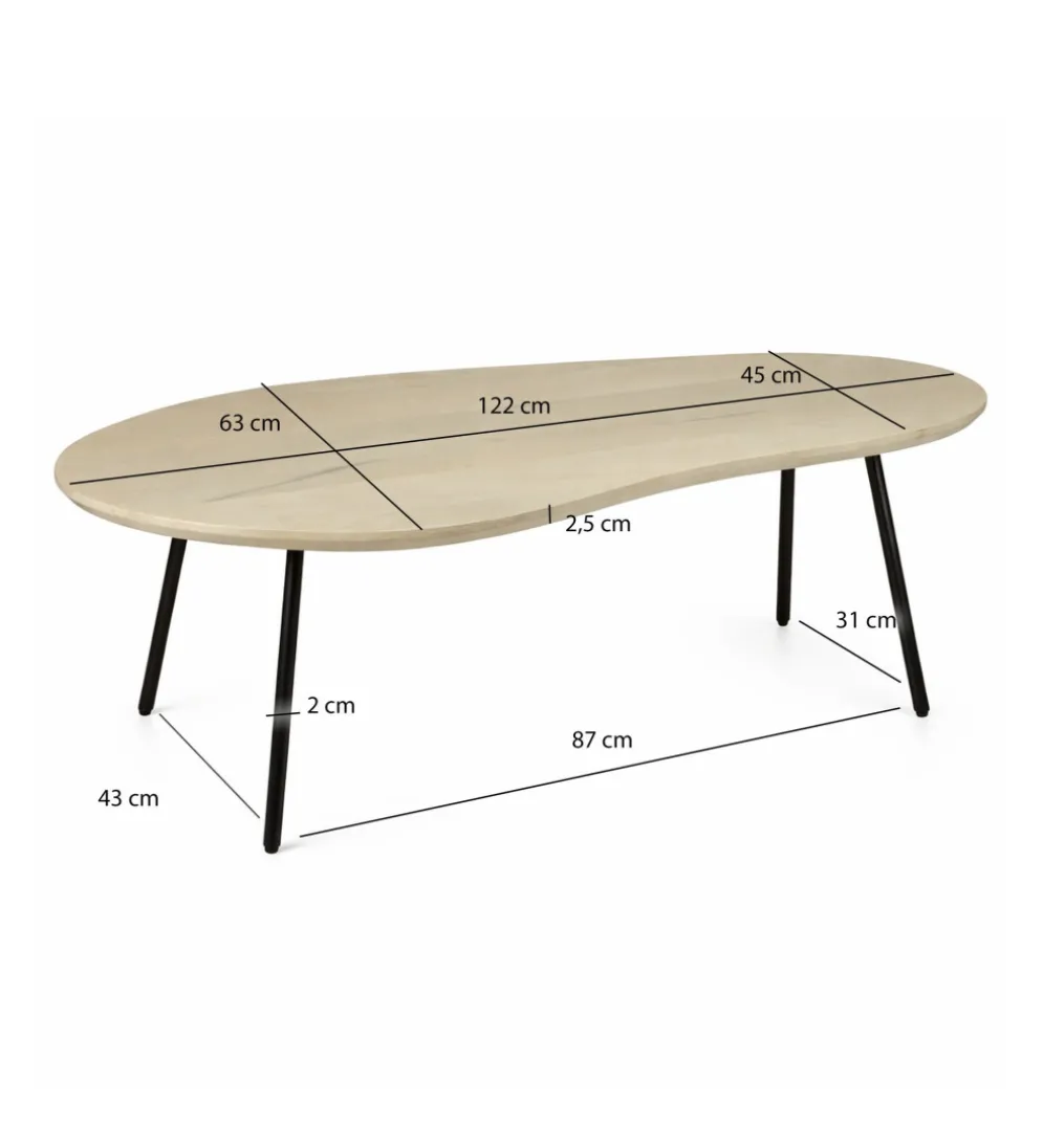 Stolik kawowy WOHNLING 122 cm drewno mango