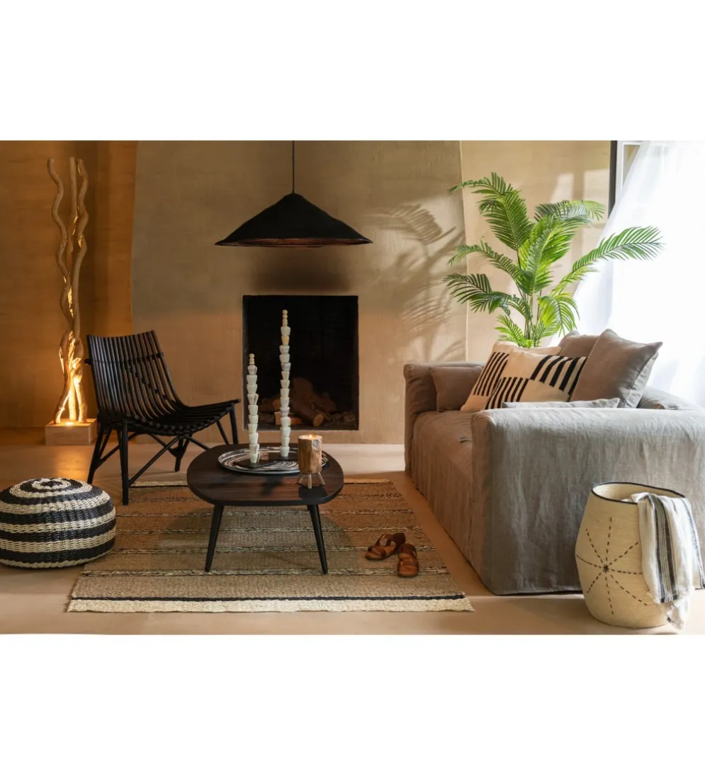 Stolik kawowy ZAMBIA 120 cm drewno teak czarny