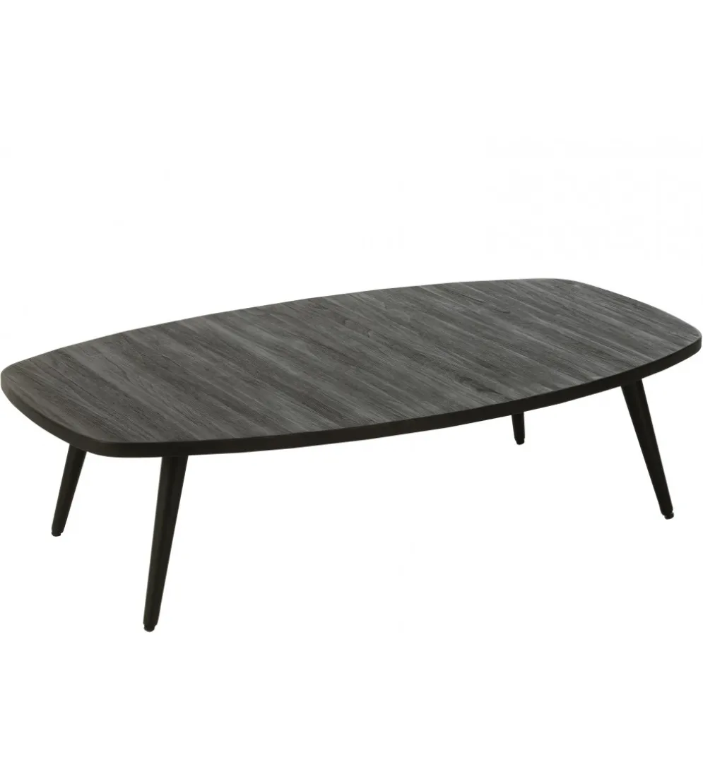 Stolik kawowy ZAMBIA 120 cm drewno teak czarny