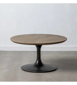 Stolik kawowy ZARMINIA 80 cm drewno wiązu