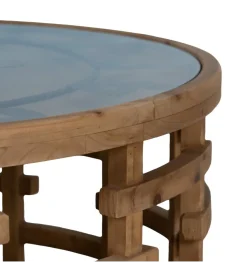 Stolik kawowy ZEGAR 80 cm drewno jodła