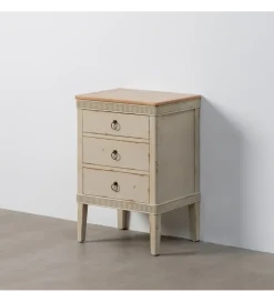 Stolik nocny ALIEY 72 cm drewno jodła kremowy