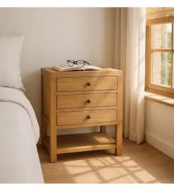 Stolik nocny MEGANY 65 cm drewno mindi